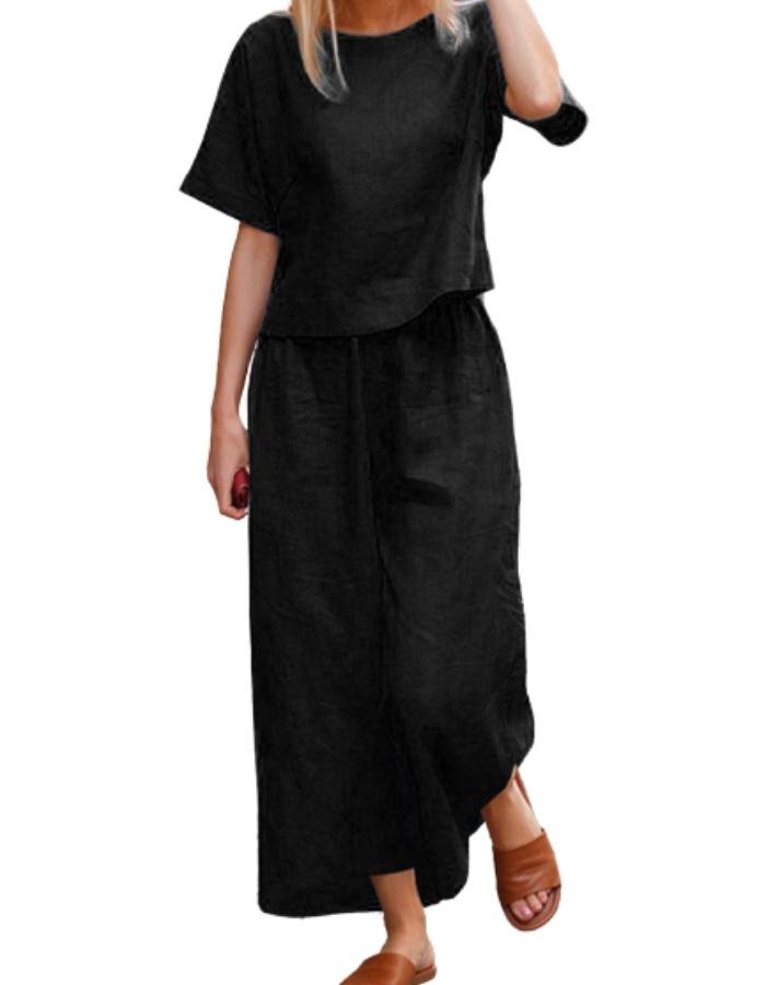 SHOPIQAT Casual Suit Loose Shirt & Trousers Two-Pieces Set - Premium from shopiqat - Just $8.250! Shop now at shopiqat